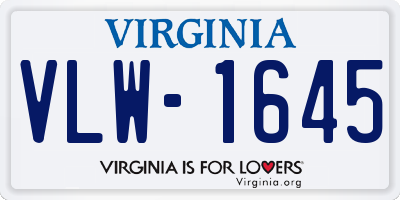 VA license plate VLW1645