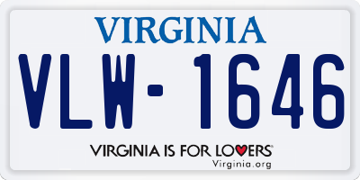 VA license plate VLW1646