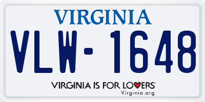 VA license plate VLW1648