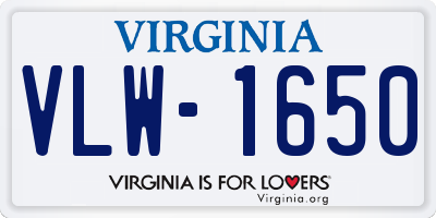 VA license plate VLW1650