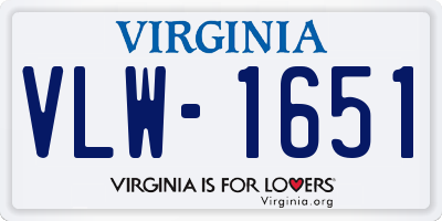 VA license plate VLW1651