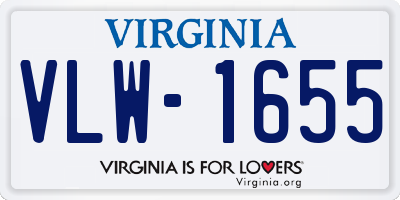 VA license plate VLW1655