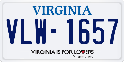 VA license plate VLW1657