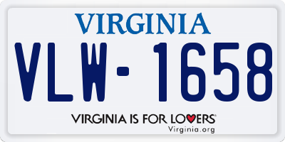 VA license plate VLW1658