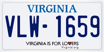 VA license plate VLW1659