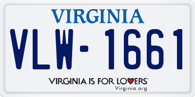 VA license plate VLW1661