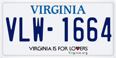 VA license plate VLW1664