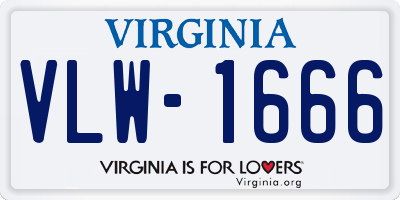 VA license plate VLW1666