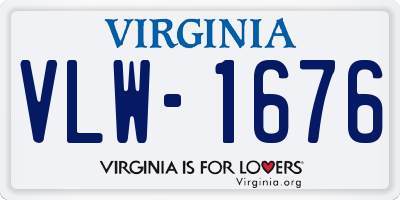 VA license plate VLW1676