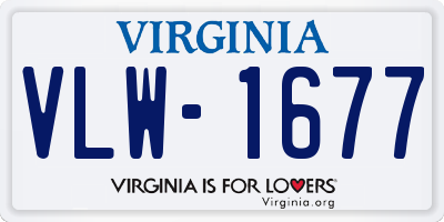 VA license plate VLW1677