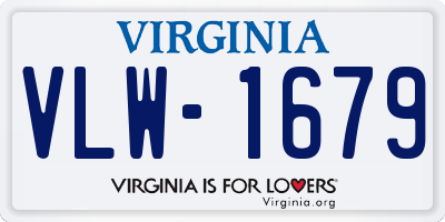 VA license plate VLW1679