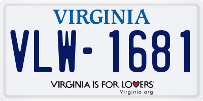 VA license plate VLW1681