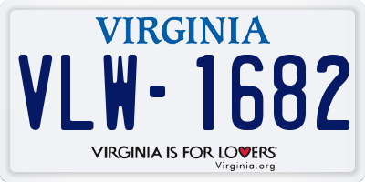 VA license plate VLW1682