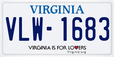 VA license plate VLW1683