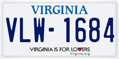 VA license plate VLW1684