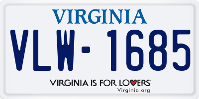 VA license plate VLW1685