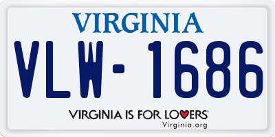 VA license plate VLW1686