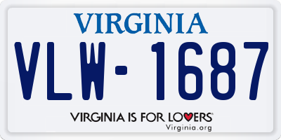 VA license plate VLW1687