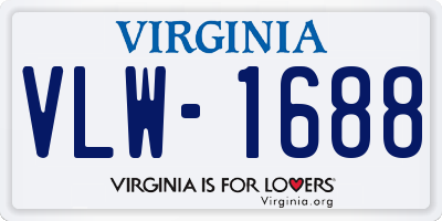 VA license plate VLW1688