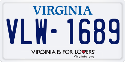 VA license plate VLW1689