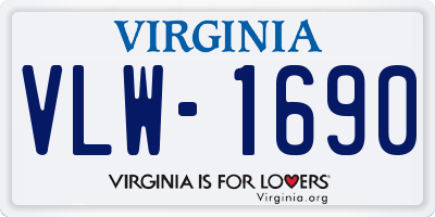 VA license plate VLW1690