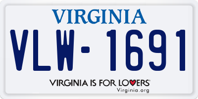 VA license plate VLW1691