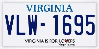 VA license plate VLW1695