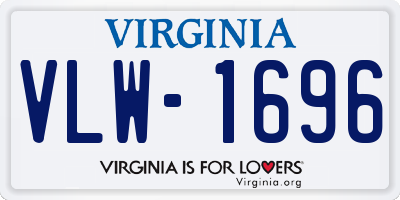 VA license plate VLW1696