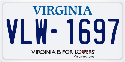 VA license plate VLW1697