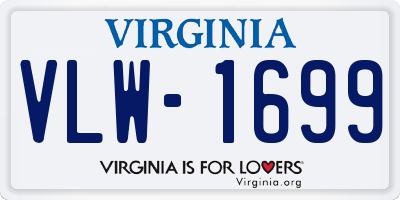 VA license plate VLW1699