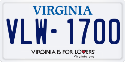 VA license plate VLW1700