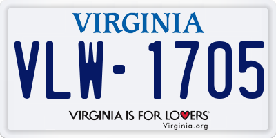 VA license plate VLW1705