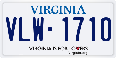 VA license plate VLW1710