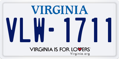 VA license plate VLW1711