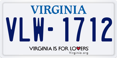 VA license plate VLW1712