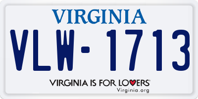 VA license plate VLW1713