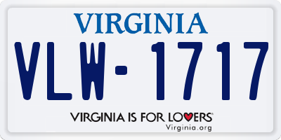 VA license plate VLW1717