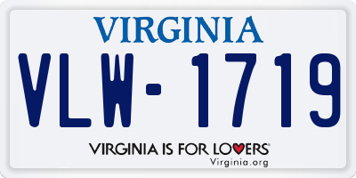 VA license plate VLW1719