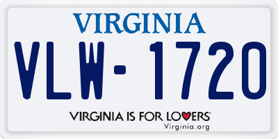 VA license plate VLW1720