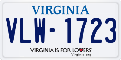 VA license plate VLW1723