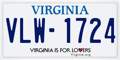 VA license plate VLW1724