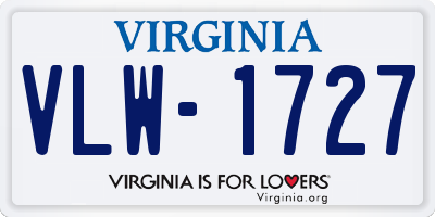 VA license plate VLW1727