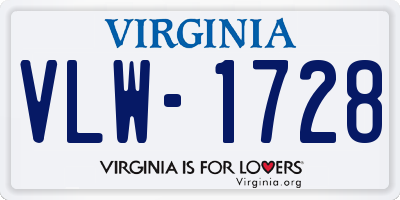 VA license plate VLW1728