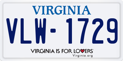 VA license plate VLW1729