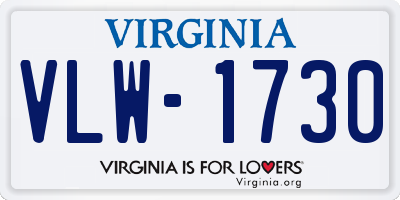 VA license plate VLW1730