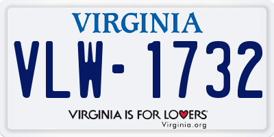 VA license plate VLW1732