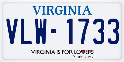 VA license plate VLW1733