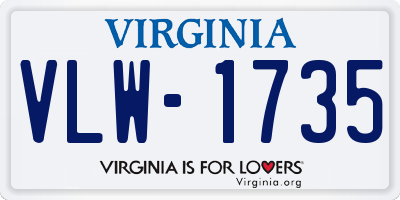 VA license plate VLW1735