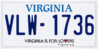 VA license plate VLW1736