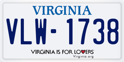 VA license plate VLW1738